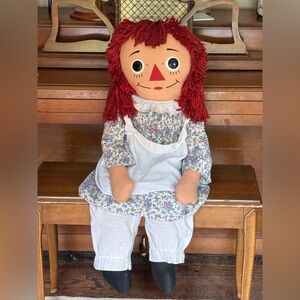 Rare Vintage 1960's XL Annabelle The Original Knickerbocker Raggedy Ann Doll
